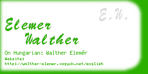 elemer walther business card